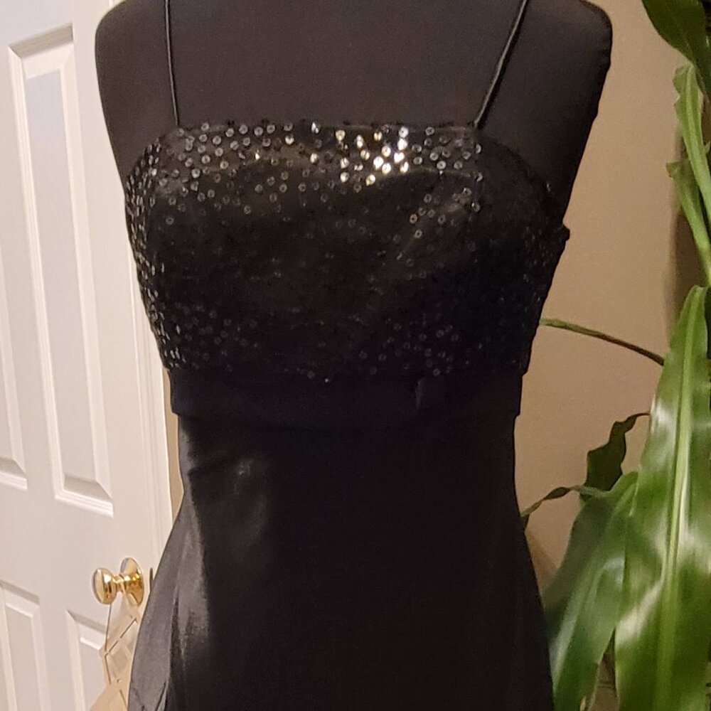 Poly Midi Black Dress